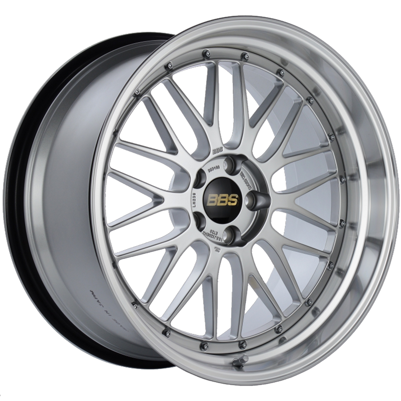 BBS LM 20x10.5 5x114.3 ET20 CB66 Diamond Silver Center Diamond Cut Lip Wheel - LM239DSPK