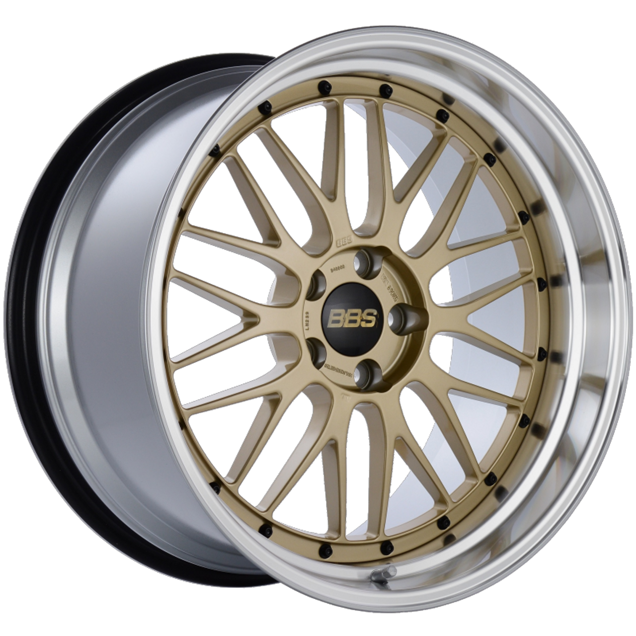 BBS LM 20x10.5 5x114.3 ET20 CB66 Gold Center Diamond Cut Lip Wheel - LM239GPK