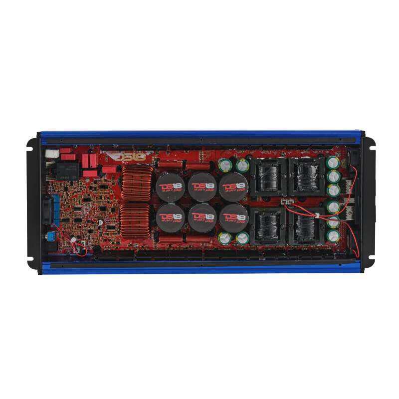 DS18 1-Channel Class D Full-Range Monoblock 8000 Watts RMS at1 ohm DPIV1/0 Terminals Included Blue - FRP-8K/BL Photo - Close Up