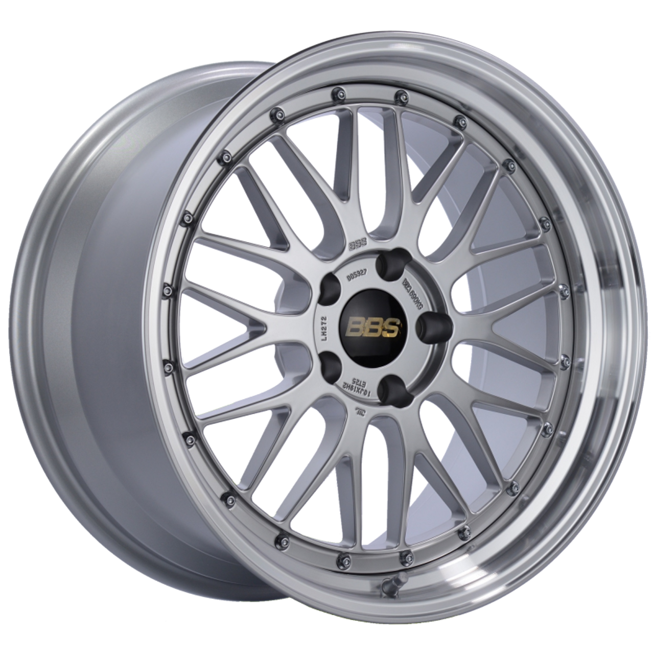BBS LM 19x9.5 5x120 ET48 Diamond Silver Center Diamond Cut Lip Wheel -82mm PFS/Clip Required - LM259DSPK