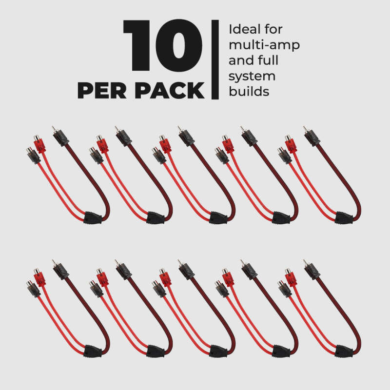 DS18 Level 2 RCA Y Connector 1 Male to 2 Female 10 x Pack - R1M2F.10PK Photo - Close Up