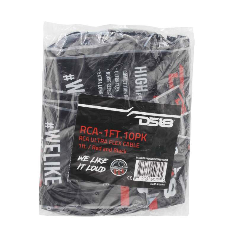 DS18 Level 1 RCA 1ft 10 x Pack - RCA-1FT.10PK Photo - Close Up