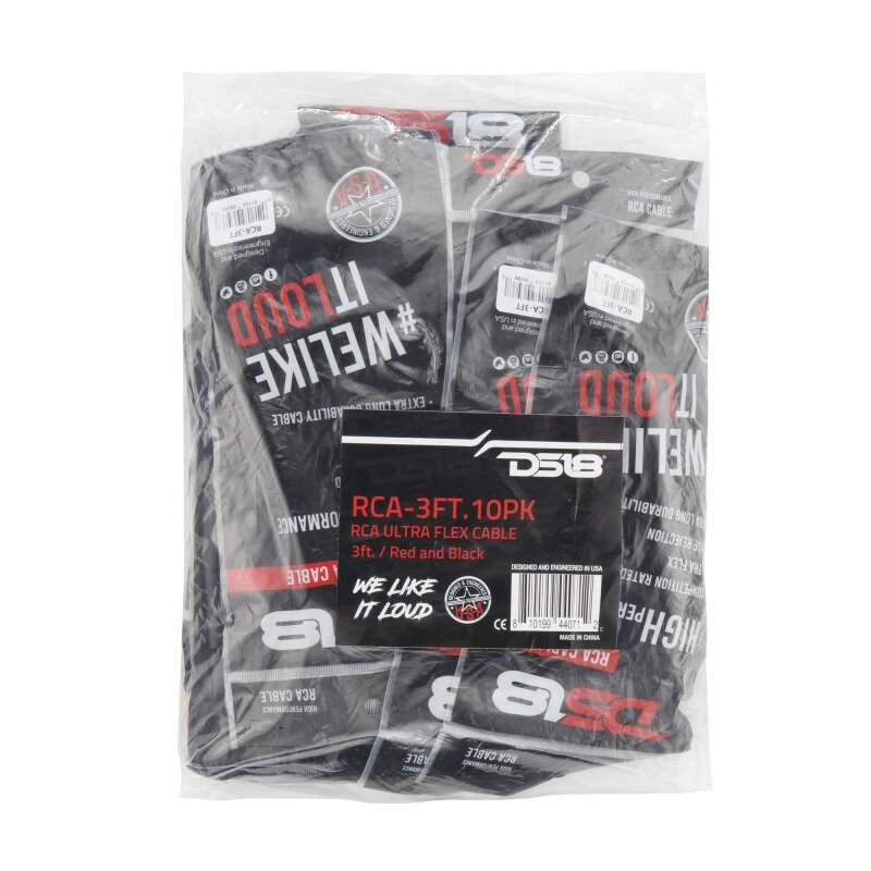 DS18 Level 1 RCA 3-Feet 10 x Pack - RCA-3FT.10PK Photo - Close Up