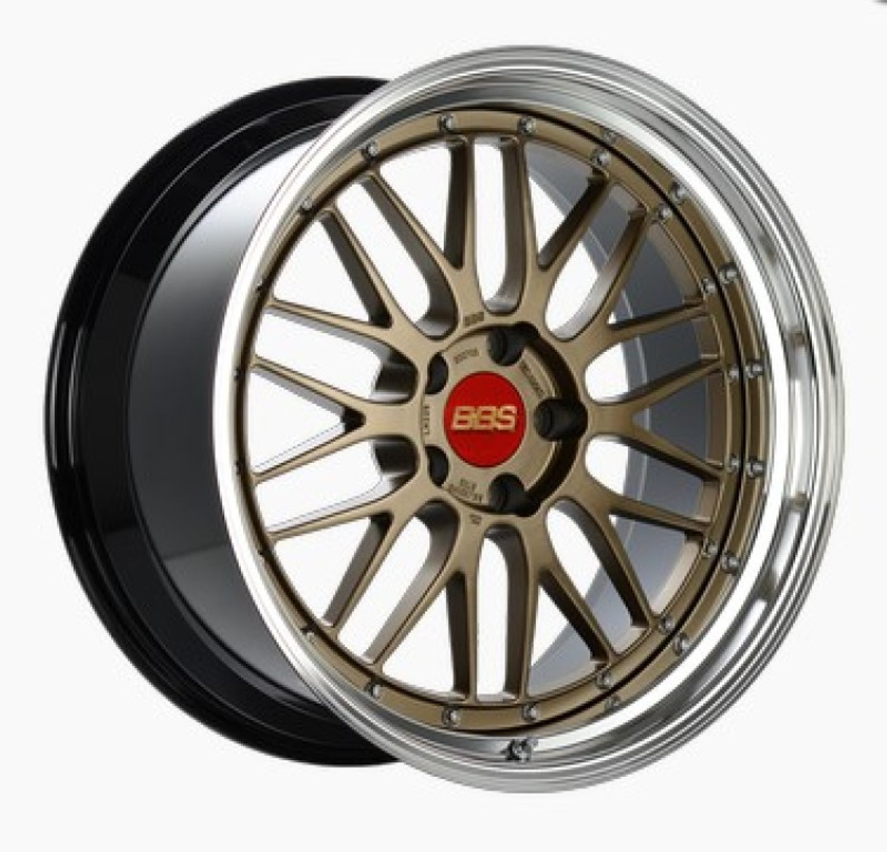 BBS LM 19x11 5x120 ET37 Satin Bronze Center/Bright Machined Lip/Blk Barrel Wheel -82mm PFS/Clip Req - LM435MBZ