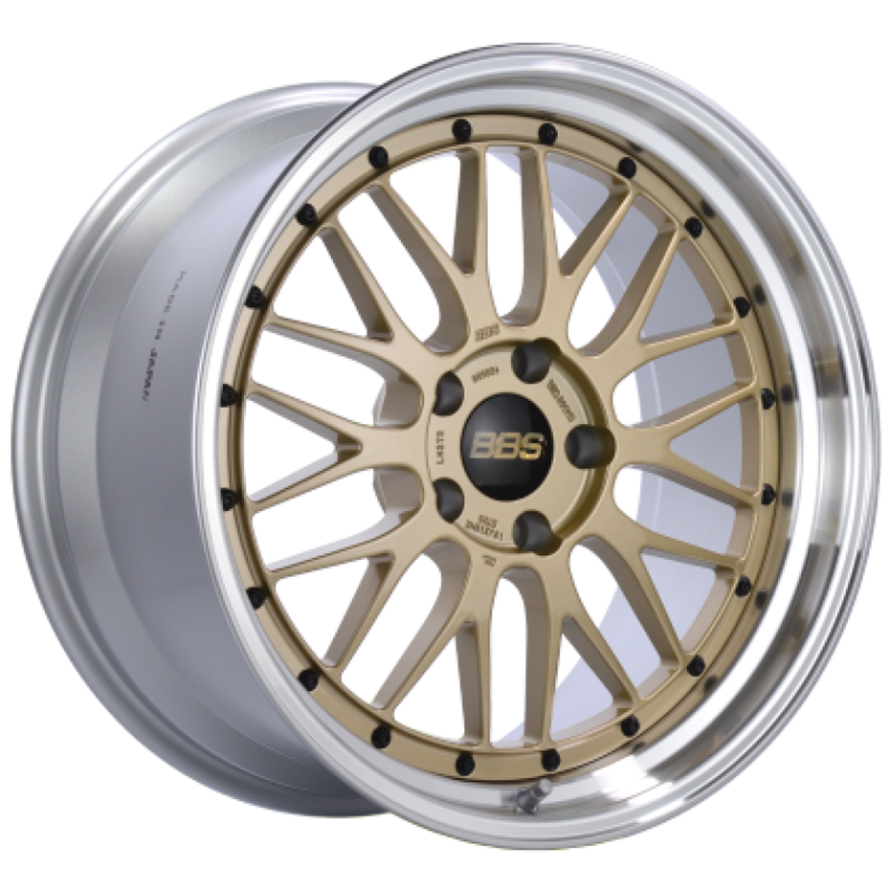 BBS LM 20x10.5 5x114.3 ET35 Gold Center Diamond Cut Lip Wheel - 82mm PFS Required - LM452GPK