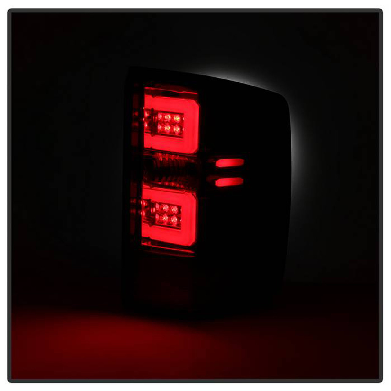 Spyder Light Bar LED Tail Lights - Red Housing / Clear Lens - 16-18 Silverado 1500