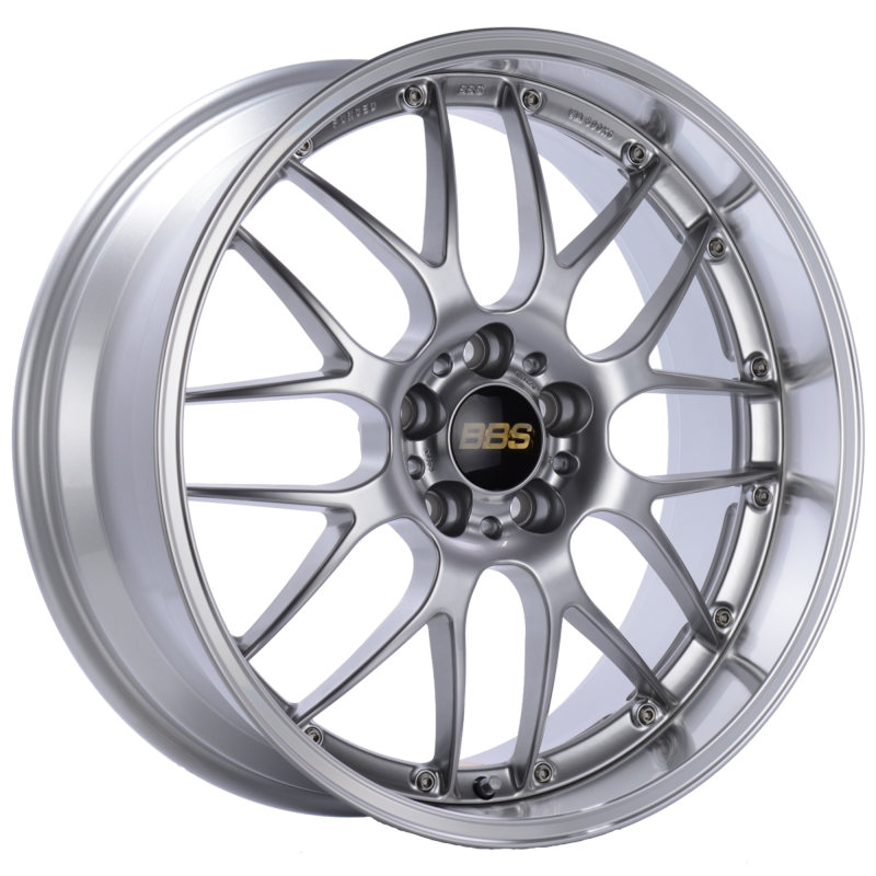 BBS RS-GT 18x8.5 5x120 ET15 Diamond Silver Center Diamond Cut Lip Wheel -82mm PFS/Clip Required - RS911HDSPK