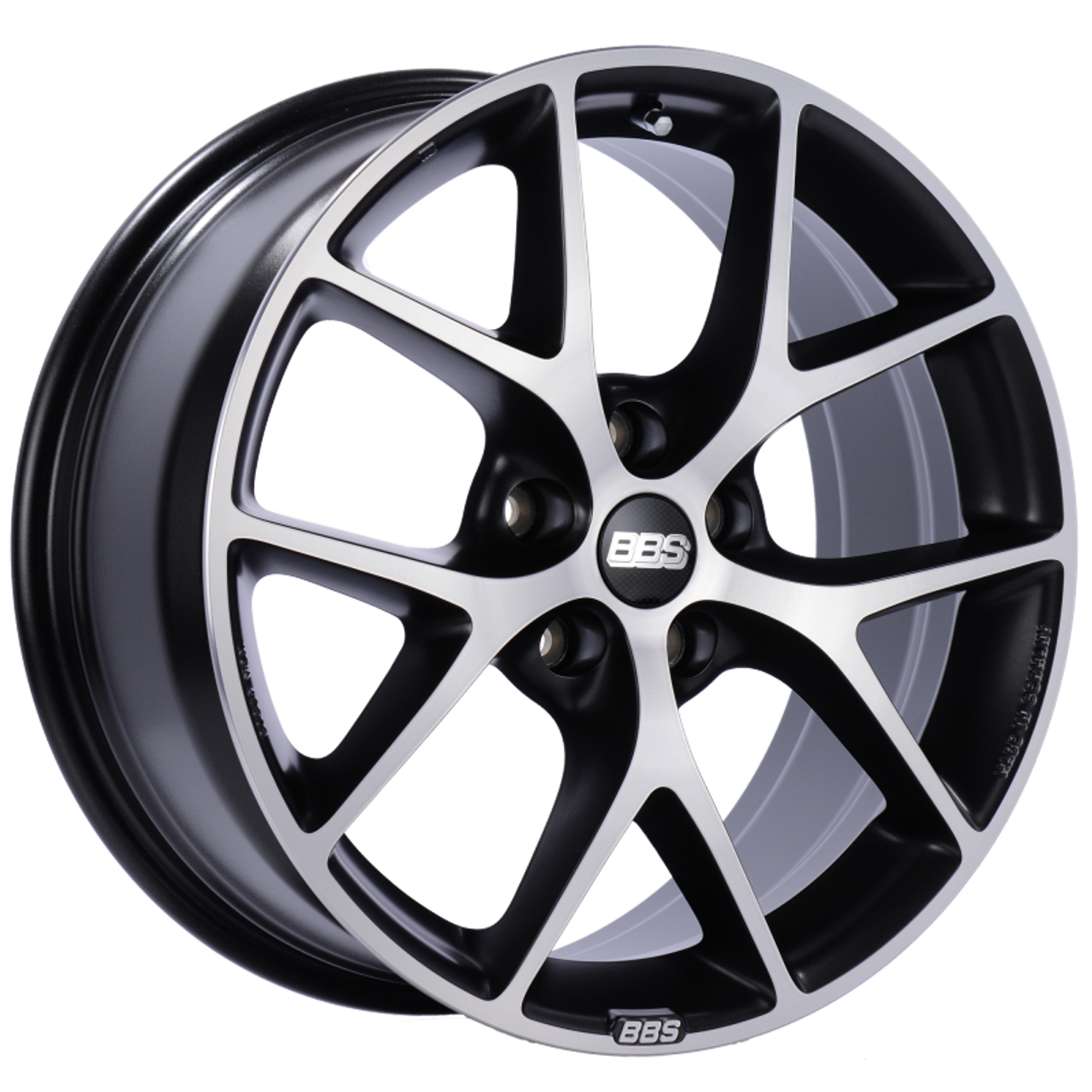 BBS SR 19x8.5 5x120 ET32 Satin Black Diamond Cut Face Wheel -82mm PFS/Clip Required - SR026VGPK