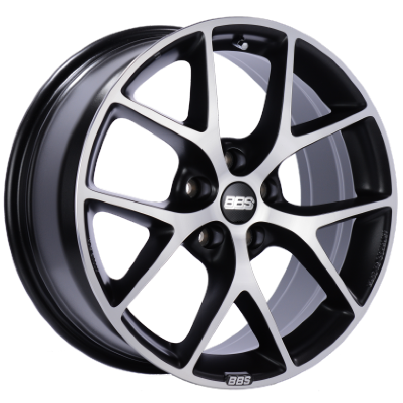 BBS SR 18x8 5x100 ET36 Satin Black Diamond Cut Face Wheel -70mm PFS/Clip Required - SR042VGPK