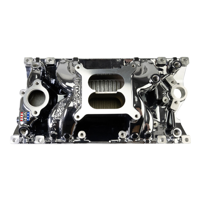 Edelbrock RPM Air-Gap Manifold for Small-Block Chevy Vortec - Chrome Plasma - 7516-CP Photo - Primary