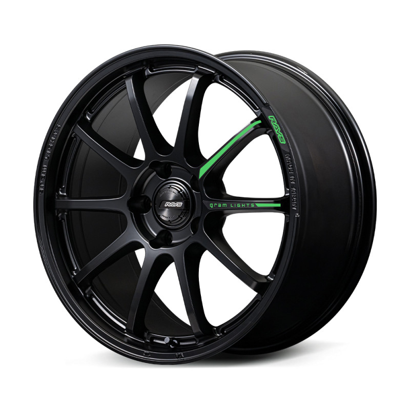 Gram Lights 57NR LIMITED II 17x7.0 +47 4-100 Semigloss Black Wheel w/ Black Cap/Stickers/Air Valve - WGN2M47ASB User 1