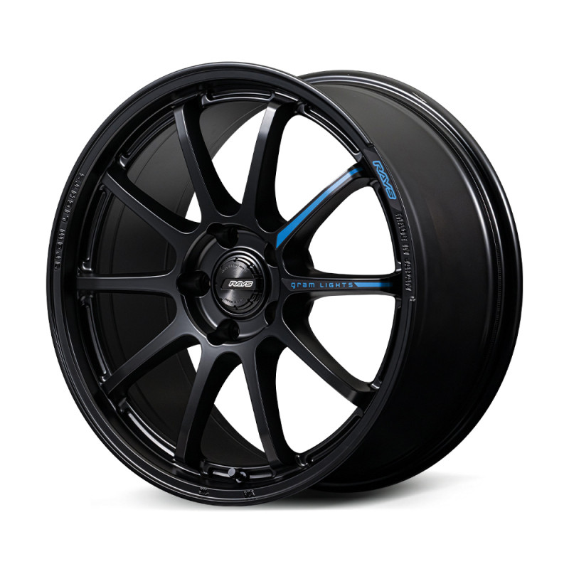 Gram Lights 57NR LIMITED II 17x7.0 +47 4-100 Semigloss Black Wheel w/ Black Cap/Stickers/Air Valve - WGN2M47ASB User 1