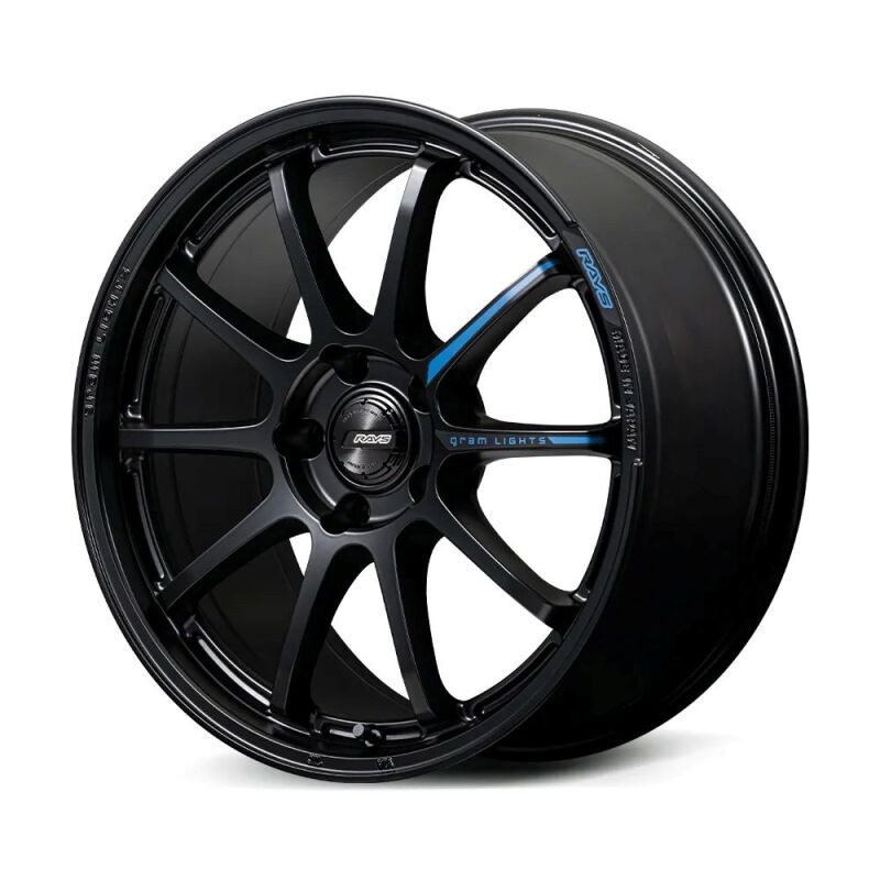 Gram Lights 57NR LIMITED II 17x7.0 +47 5-114.3 Semigloss Black Wheel w/ Black Cap/Stickers/Air Valve - WGN2M47ESB User 1