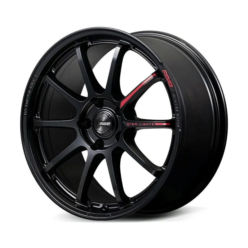 Gram Lights 57NR LIMITED II 18x9.5 +45 5-100 Semigloss Black Wheel w/ Black Cap/Stickers/Air Valve - WGN2X45DSB User 1