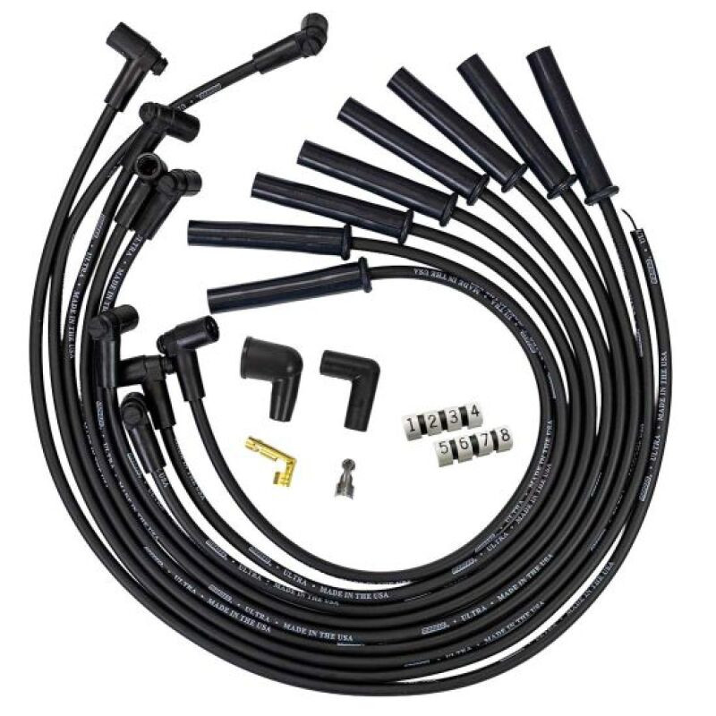 Moroso GM BBC 366-454 HEI-Style w/o Coil In Cap Ultra 350 8mm Multi-Angle Spark Plug Wire Set - Blk - 51039 User 1