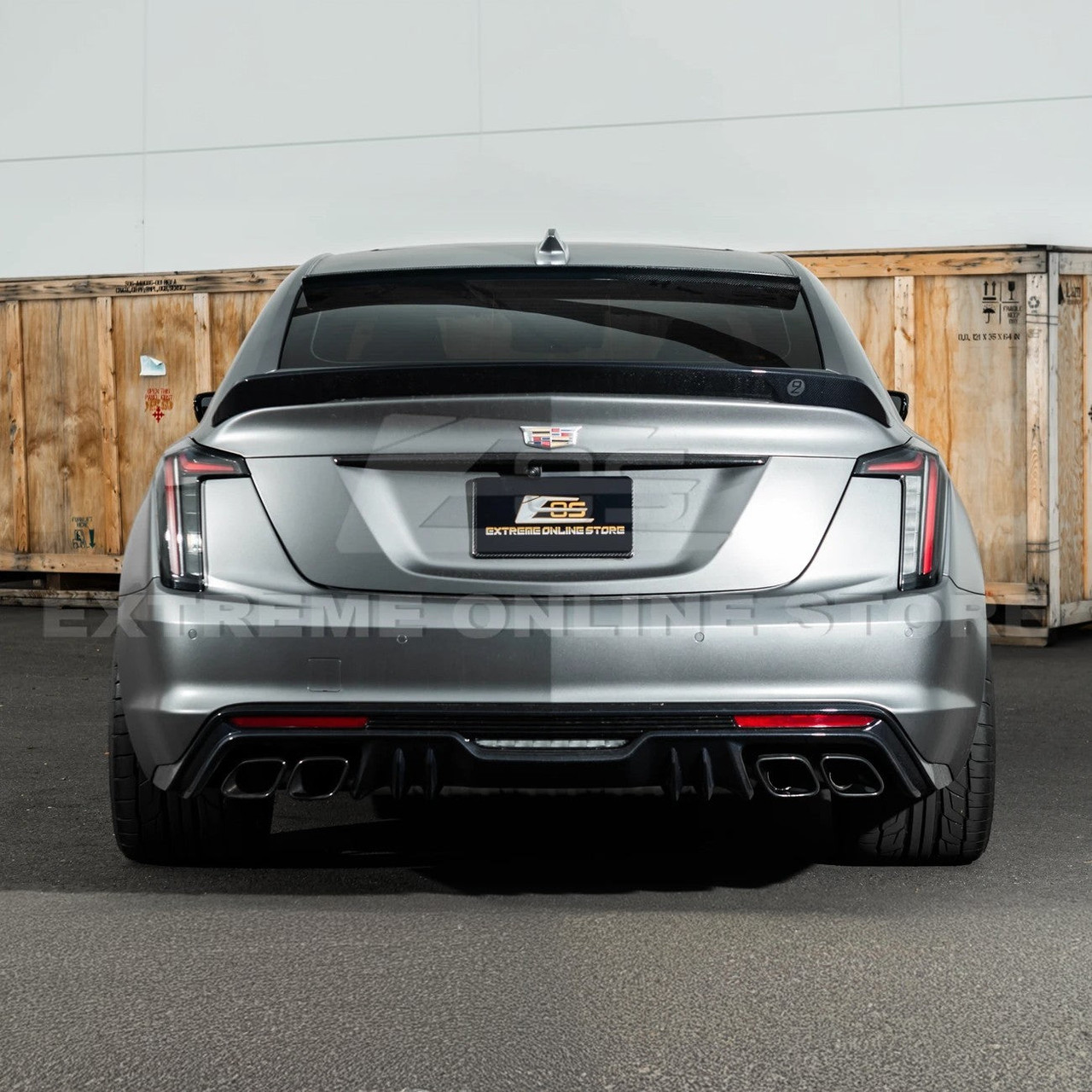 EOS Carbon Fiber Roof Spoiler - Cadillac CT5-V Blackwing (SPOILER-1386-BKCF)