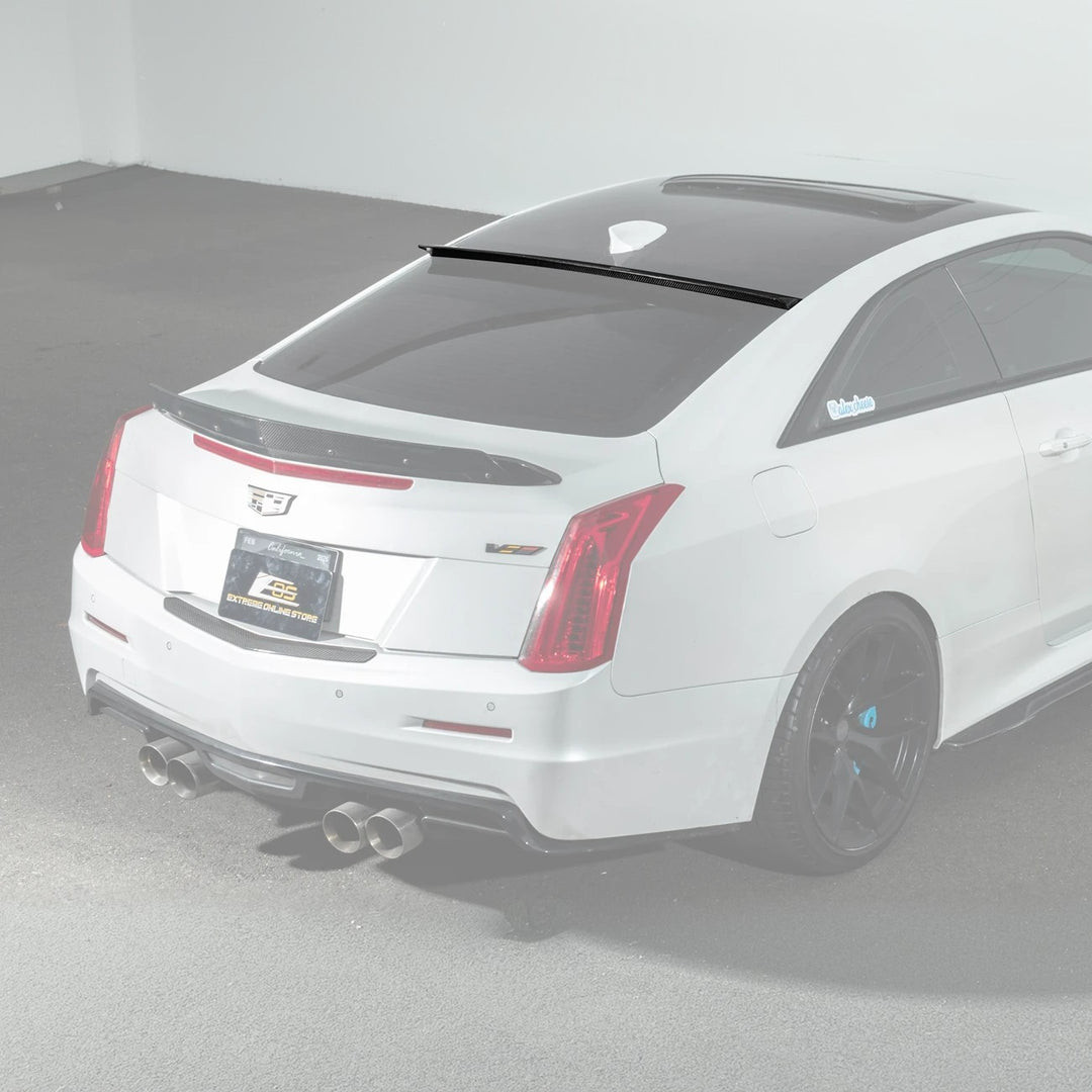 EOS Carbon Fiber Roof Spoiler - 16-19 Cadillac ATS-V Coupe (SPOILER-1389-BKCF)