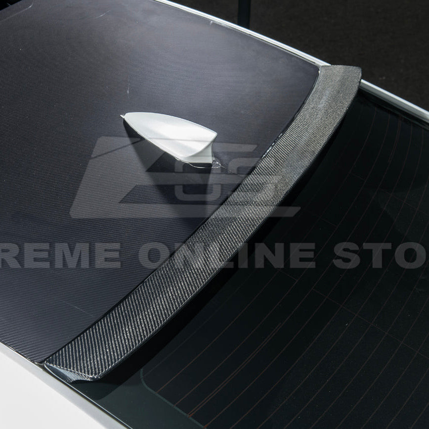 EOS Carbon Fiber Roof Spoiler - 16-19 Cadillac ATS-V Coupe (SPOILER-1389-BKCF)