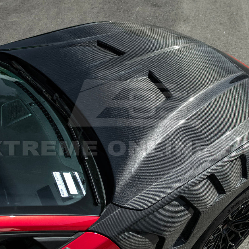 EOS Carbon Fiber Hood Super Snake Style - 2024+ Ford Mustang (HOOD-1466-BKCF)