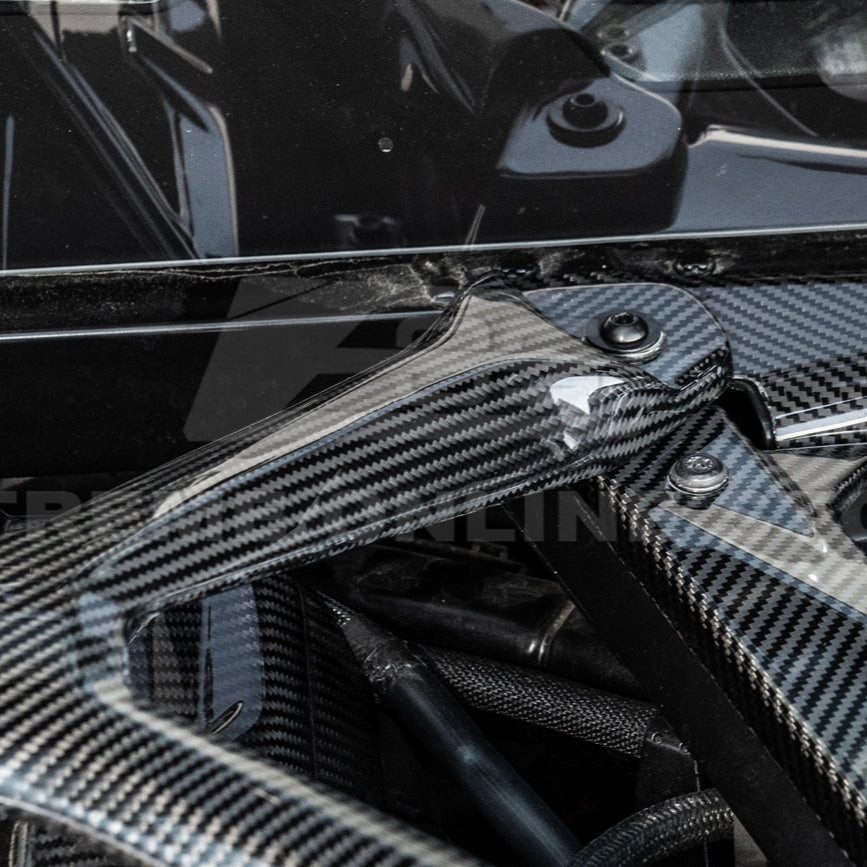 EOS Engine Bay X-Brace w. No Logo - Carbon Fiber - C8 Corvette (BRACE-687-BKCF-NOLOGO)