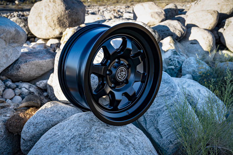 ICON Nuevo 17x8.5 / 5x150 / 25mm Offset / 5.75in BS Satin Black Wheel - 8117855557SB Photo - lifestyle view