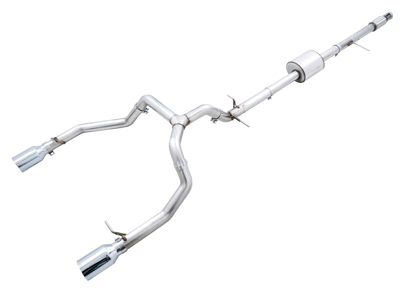 AWE Exhaust 0FG Catback Exhaust Split Rear Exit w. Chrome Dual Tips - 19-24 Silverado & Sierra 5.3L