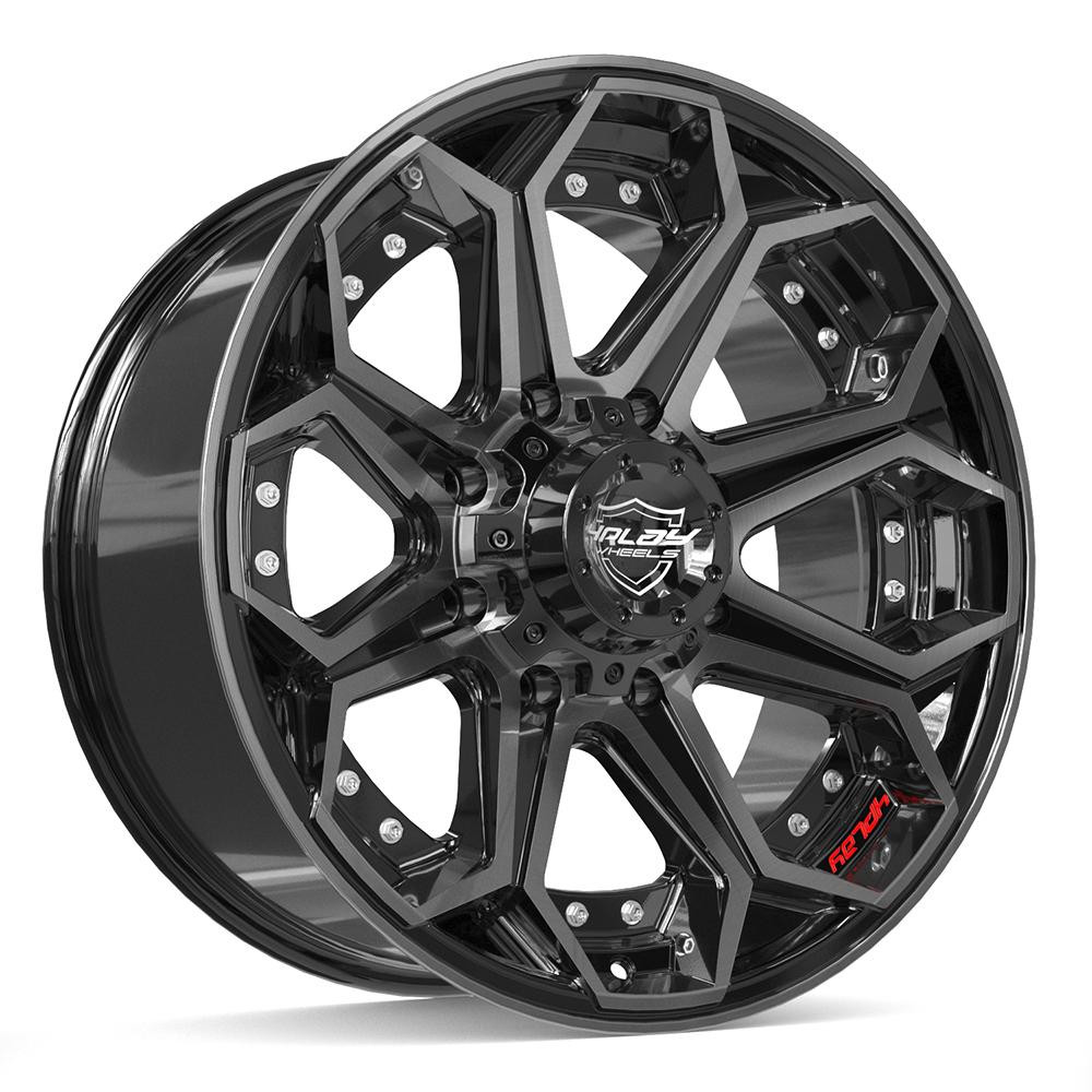 4PLAY 4P80R 20x9 8x165.1 0et Gloss Black Brushed with Tinted Clear Wheel