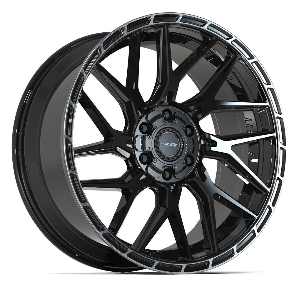 4PLAY 4PS28 22x10 6x135 + 6x139.7 0et Gloss Black Brushed with Tinted Clear Wheel