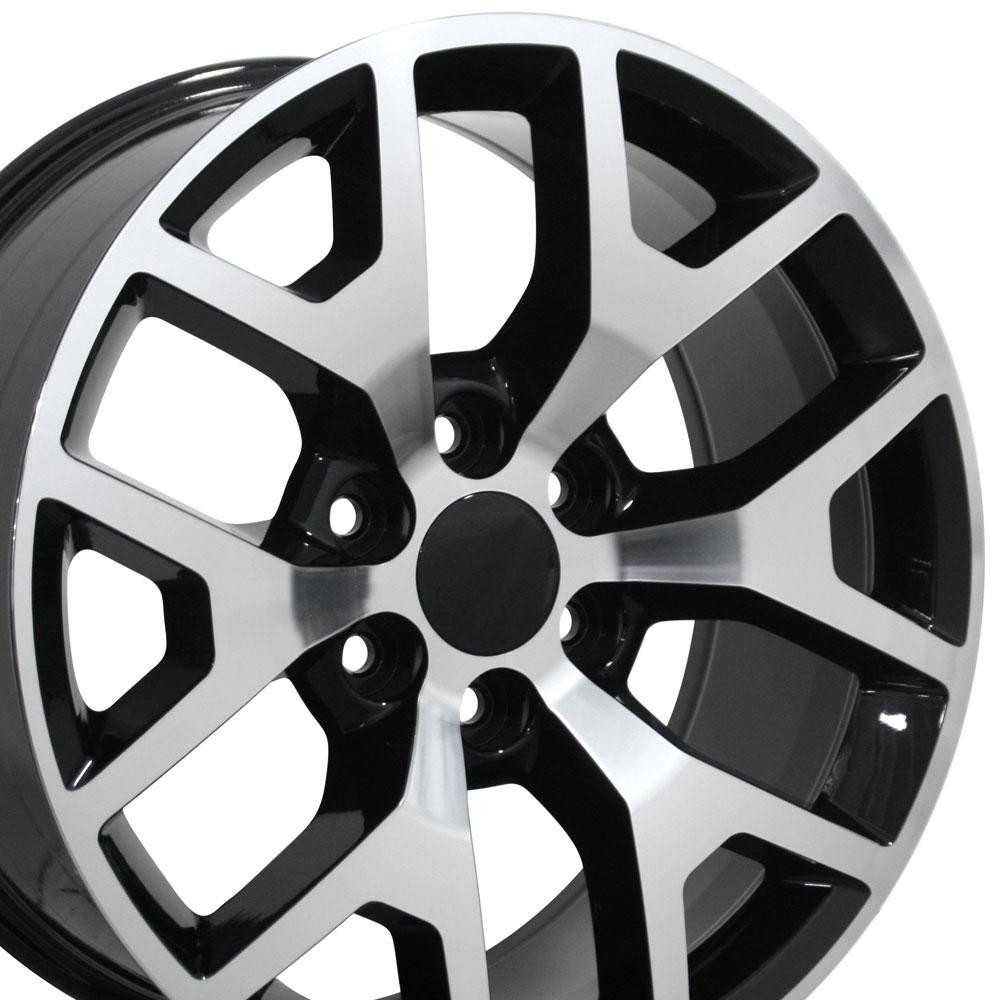 OE Wheels CV92 22x9 6x139.7 31et Gloss Black Machined Wheel