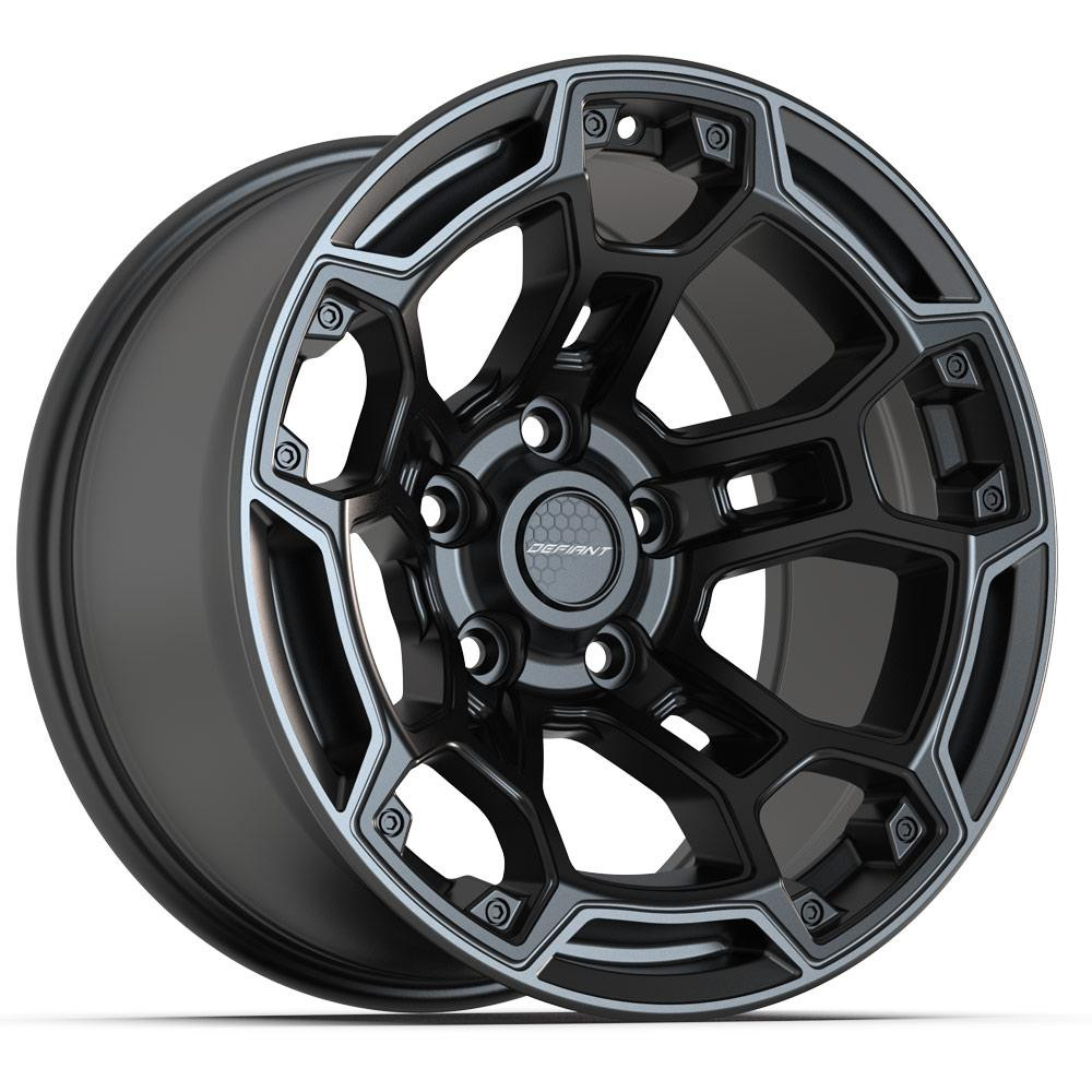 DEFIANT DF03B 17x9 5x127 -12et Satin Black with Dark Satin Charcoal 2-Tone Wheel