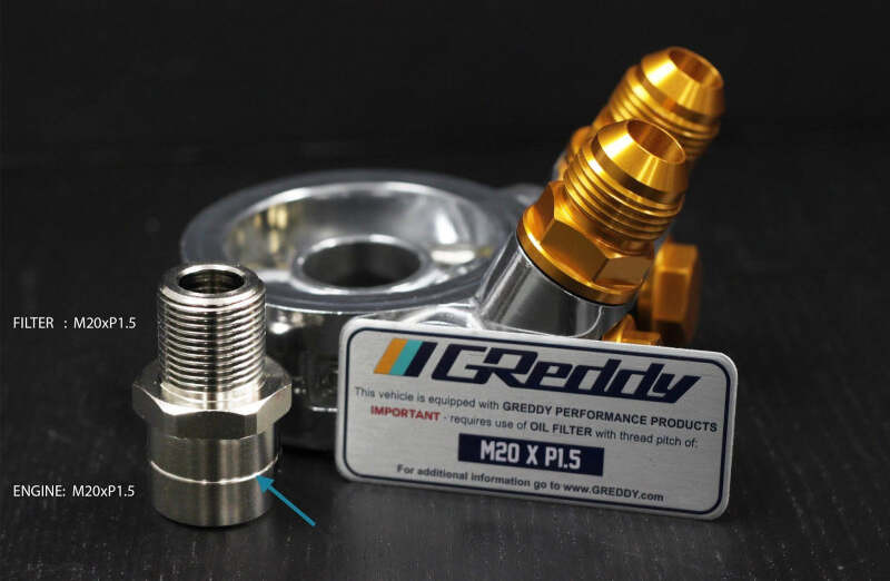 GReddy Type-I O/C Filter Relocation Adapter Replacement Center Bolt - 12401116 Photo - Close Up