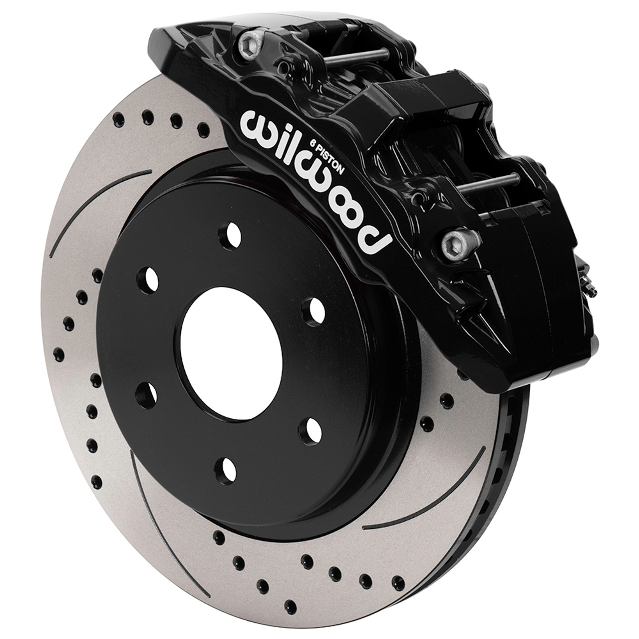 Wilwood 6 Piston Big Brake Kit - Front - Black Calipers / Drilled & Slotted Rotors - 2021+ Ford Raptor