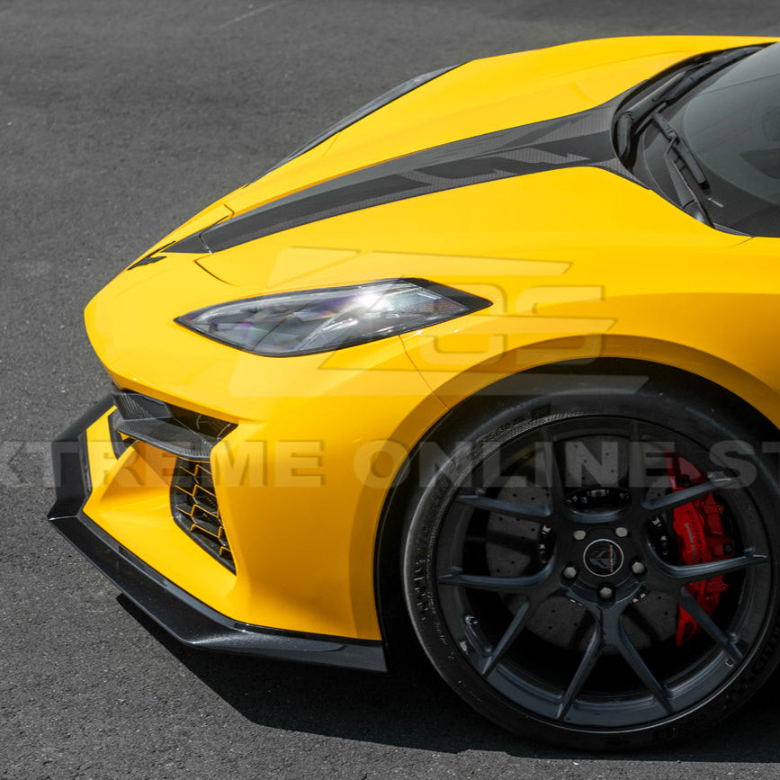 EOS 3 Piece Front Splitter - Carbon Flash Metallic - C8 Corvette Z06 (FLIP-683-V2-ABS)