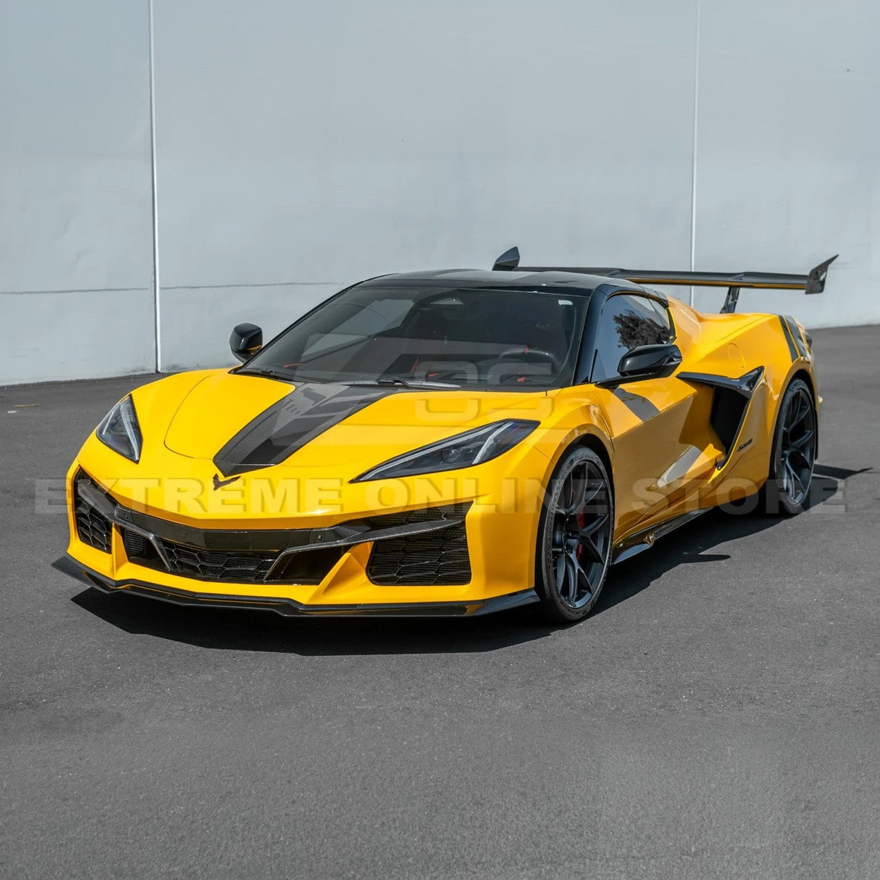 EOS 3 Piece Front Splitter - Carbon Flash Metallic - C8 Corvette Z06 (FLIP-683-V2-ABS)