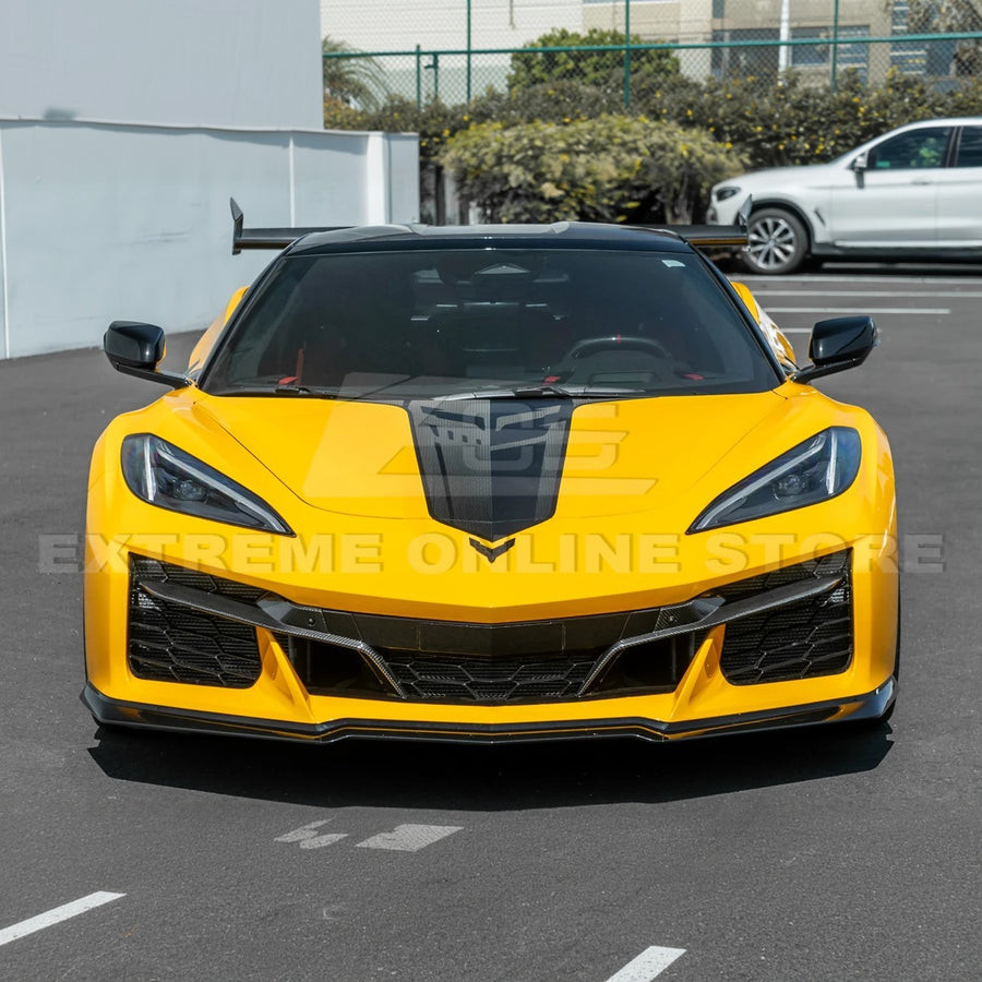 EOS 3 Piece Front Splitter - Carbon Flash Metallic - C8 Corvette Z06 (FLIP-683-V2-ABS)