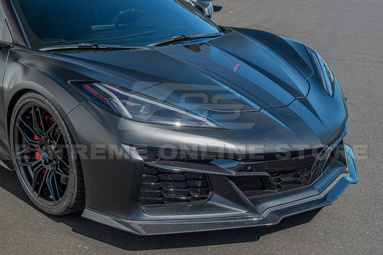 EOS 3 Piece Front Splitter - Carbon Flash Metallic - C8 Corvette Z06 (FLIP-683-V2-ABS)