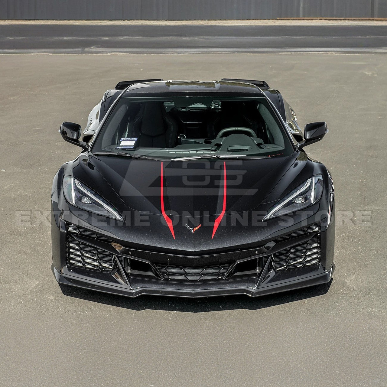 EOS 3 Piece Front Splitter - Carbon Flash Metallic - C8 Corvette Z06 (FLIP-683-V2-ABS)