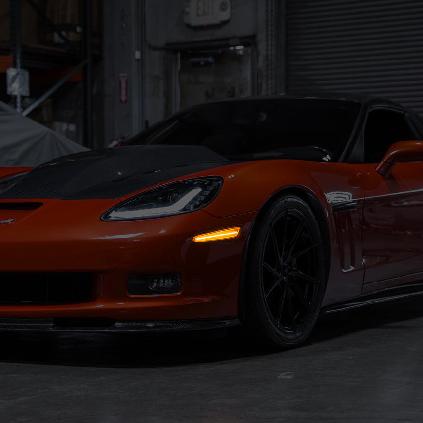EOS Front Side Marker Lights - Clear - 05-13 C6 Corvette Base / GS / Z06 / ZR1 (LIGHT-1453-CL)