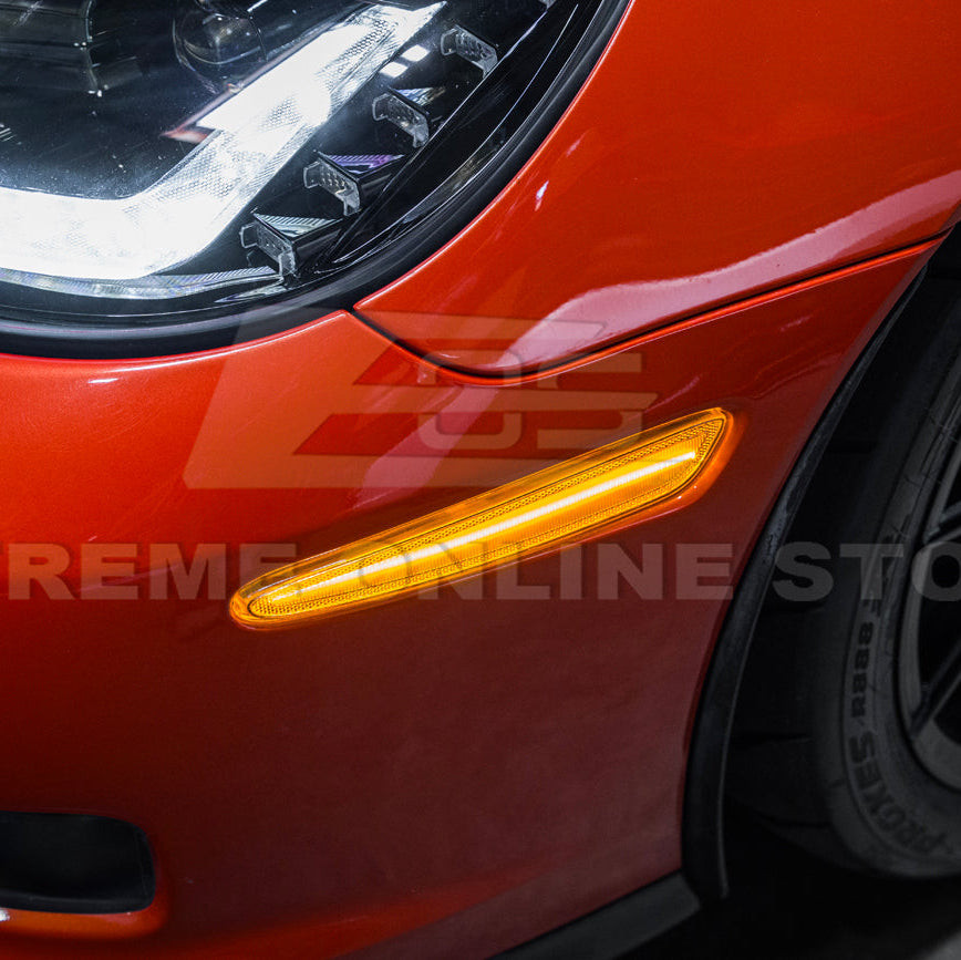 EOS Front Side Marker Lights - Clear - 05-13 C6 Corvette Base / GS / Z06 / ZR1 (LIGHT-1453-CL)