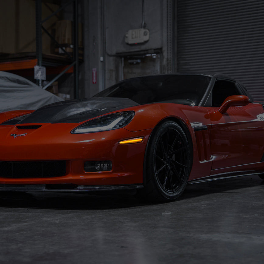 EOS Front Side Marker Lights - Smoke Tinted - 05-13 C6 Corvette Base / GS / Z06 / ZR1 (LIGHT-1453-SM)