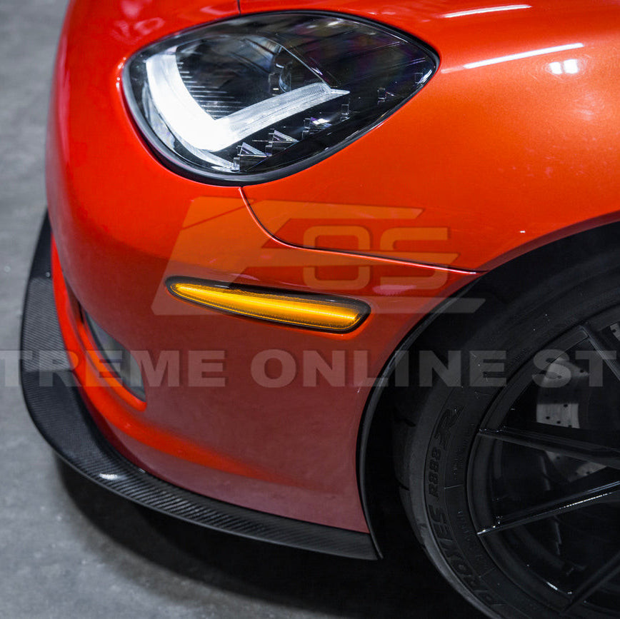 EOS Front Side Marker Lights - Smoke Tinted - 05-13 C6 Corvette Base / GS / Z06 / ZR1 (LIGHT-1453-SM)