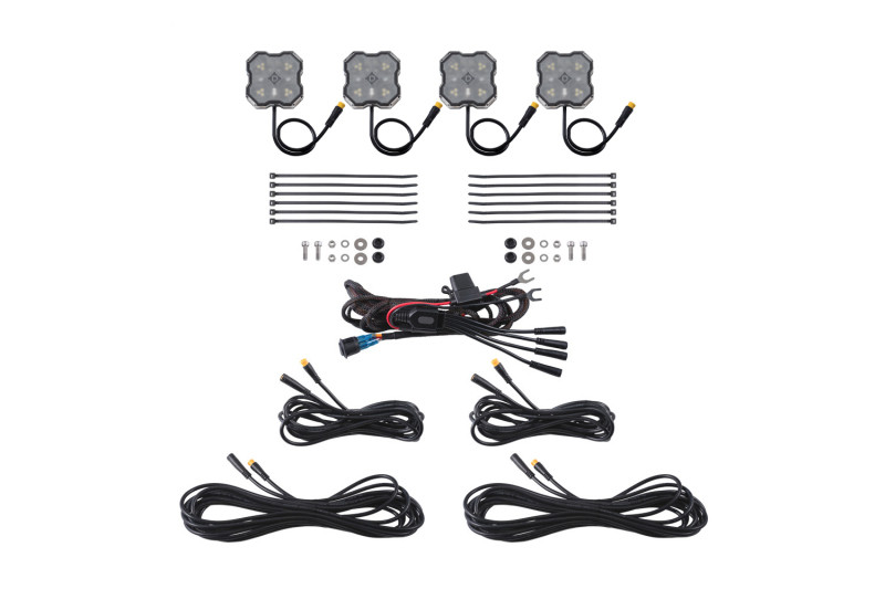 Diode Dyamics Rock Light - Red/White - M8 4-Pack - DD8744 Photo - Primary