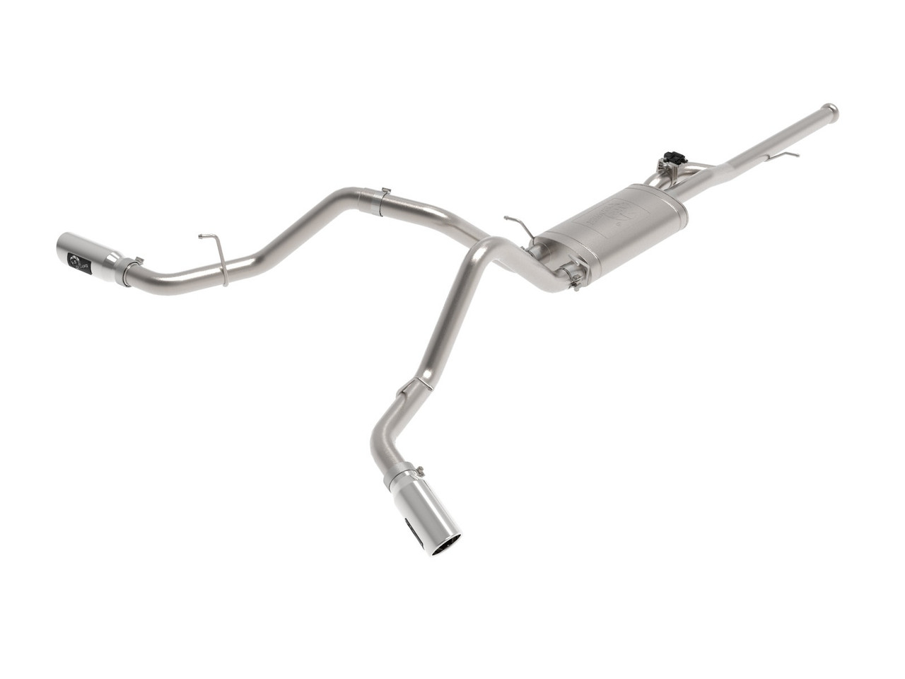 aFe Power Gemini Catback Exhaust w. Cutout w. Polished Tips - 14-18 Silverado & Sierra 1500 Crew Cab 5.3L