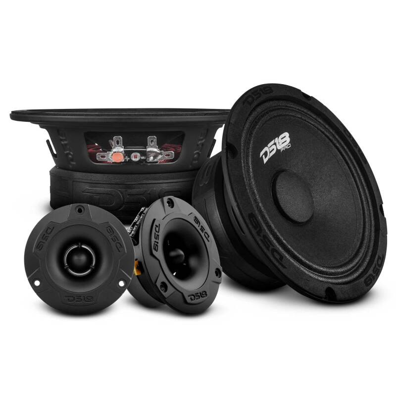 DS18 PRO-GM 6.5in Mid-Range 140 Watt Loudspeaker w/ 3.8in Super Bullet 120 Watt Tweeter - Pair - PRO-GM6.4PK Photo - Primary
