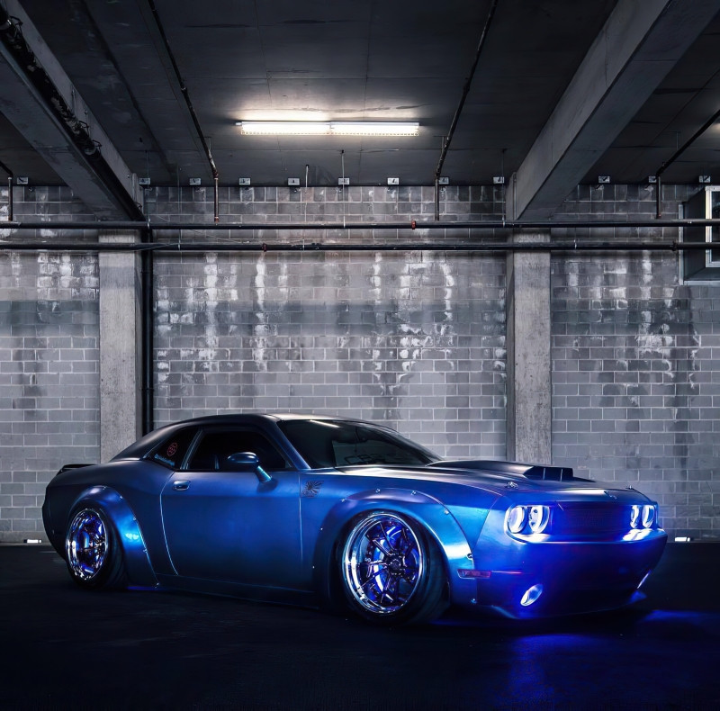 Oracle 08-14 Dodge Challenger LED Projector Headlight Halo Kit - Blue - 2238-002 Photo - lifestyle view