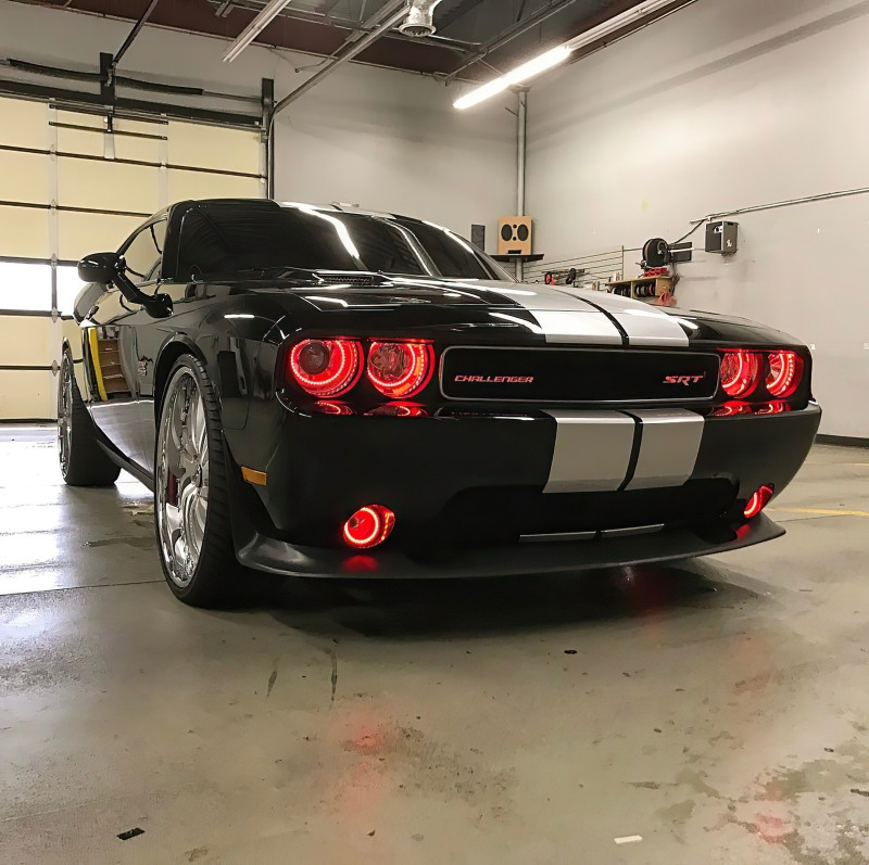 Oracle 08-14 Dodge Challenger LED Projector Headlight Halo Kit - Red - 2238-003 Photo - lifestyle view