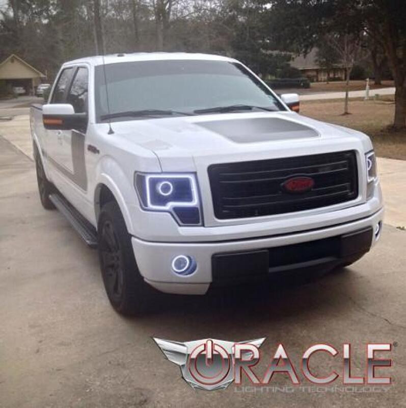 Oracle 13-14 Ford F-150 / Raptor LED Headlight Projector Halo Kit - Red - 2299-003 Photo - lifestyle view