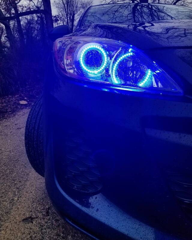 Oracle 10-12 Mazda 3 LED Headlight Halo Kit - UV/Purple - 2422-007 Photo - lifestyle view