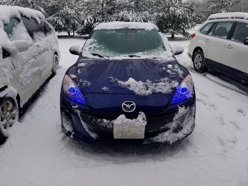 Oracle 10-12 Mazda 3 LED Headlight Halo Kit - UV/Purple - 2422-007 Photo - lifestyle view