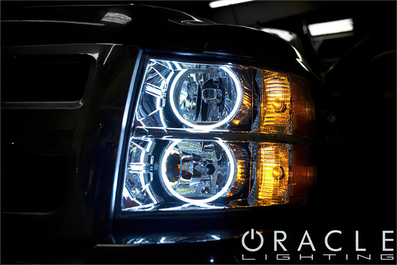 Oracle 07-13 Chevrolet Silverado LED Round Style Headlight Halo Kit - Red - 2639-003 Photo - lifestyle view
